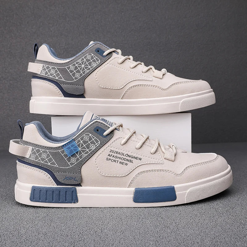 Fashion Casual Leather Vulcanized Shoes Men Good Quality Plus Size Walking Sneakers Men Casual Shoes Large Size 47 Sneakers Male