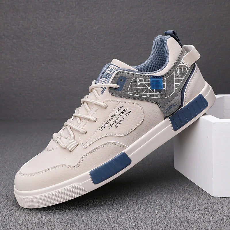 Fashion Casual Leather Vulcanized Shoes Men Good Quality Plus Size Walking Sneakers Men Casual Shoes Large Size 47 Sneakers Male