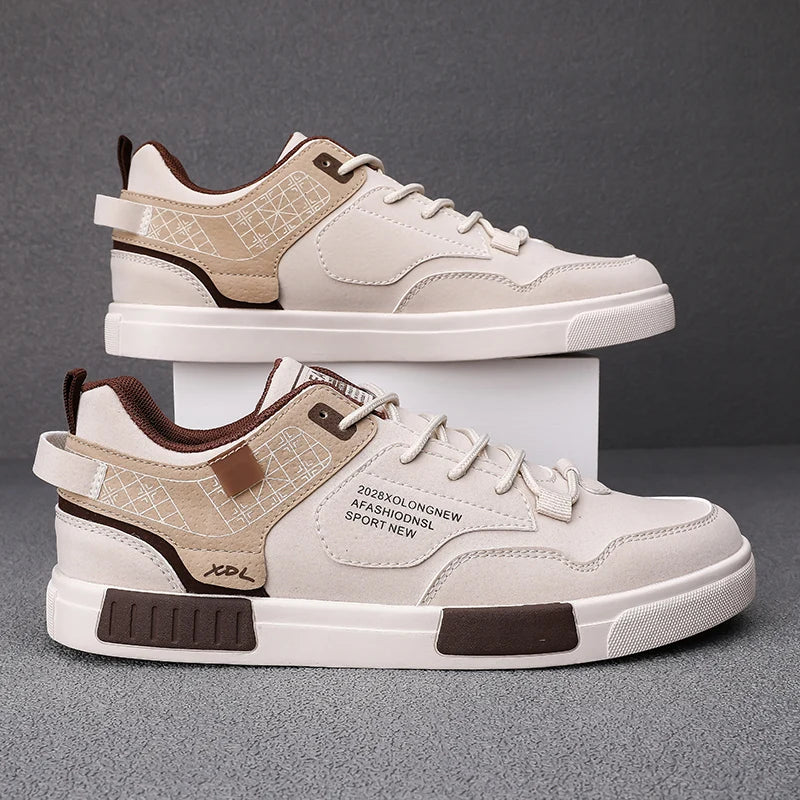 Fashion Casual Leather Vulcanized Shoes Men Good Quality Plus Size Walking Sneakers Men Casual Shoes Large Size 47 Sneakers Male